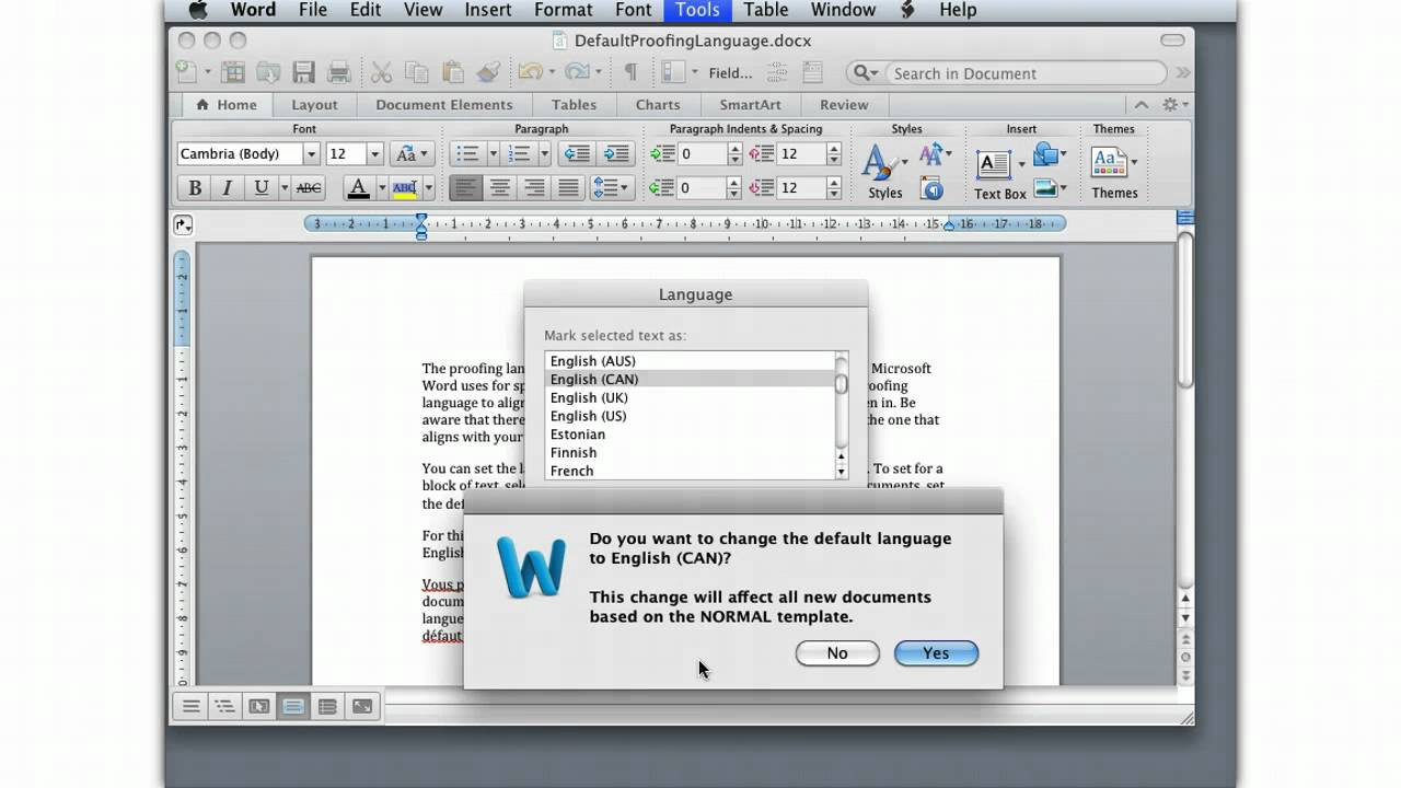 Microsoft Word Spell Check Language Mac
